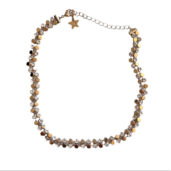 Gold and Crystals Sparkly Choker Necklace - Picture 2 of 6